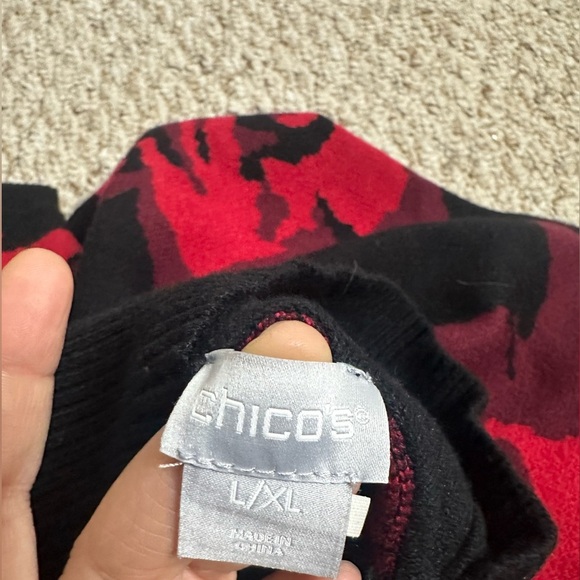 Chico's Roses Jacquard Pullover Sweater L/XL - Picture 2 of 9